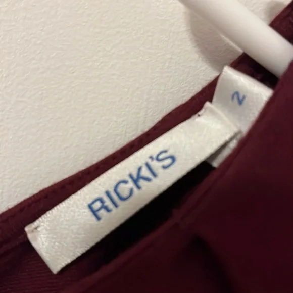 3/$20. Burgundy Peplum Dress - Picture 6 of 9